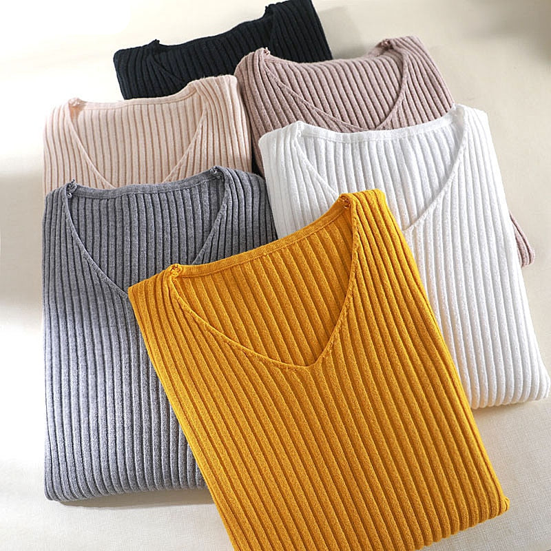 Women's V-Neck Basic Sweater