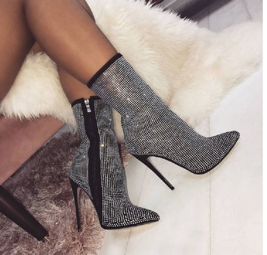 Bottines à strass « Reine de la Nuit » pour femmes
