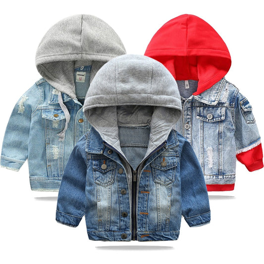 Veste en jean chaude à capuche