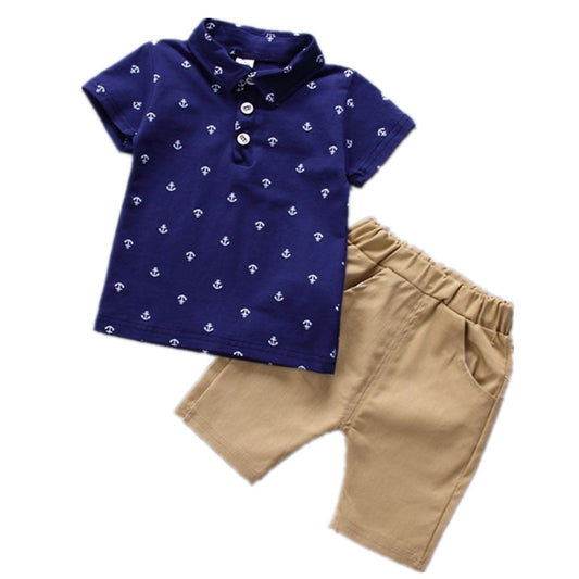 Ensemble chemise et short imprimé ancre pour bébé garçon