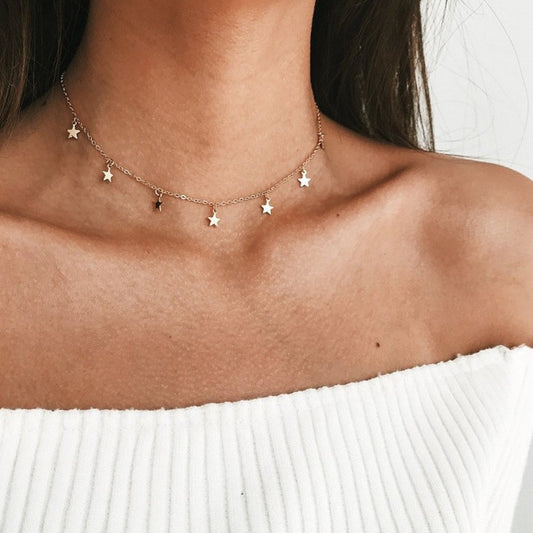 Collier ras du cou étoiles pour femme