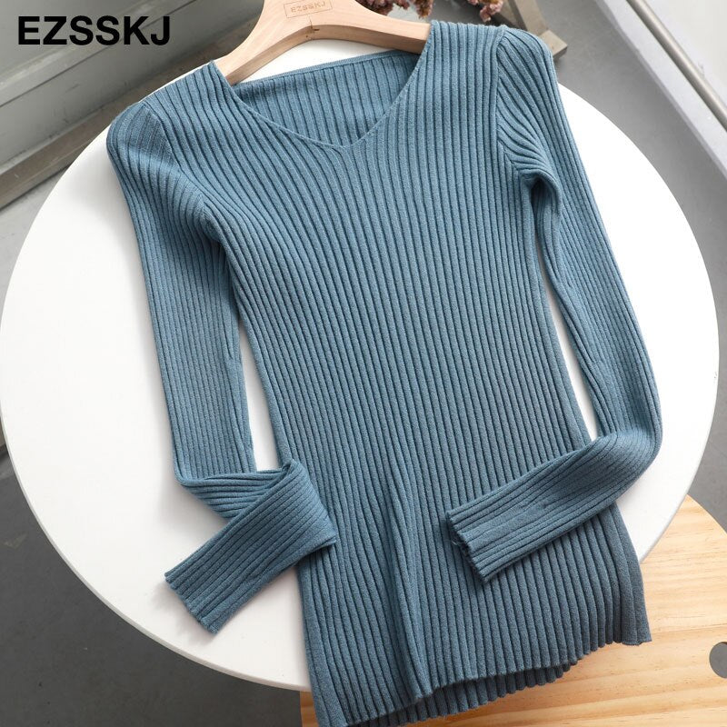 Women's V-Neck Basic Sweater