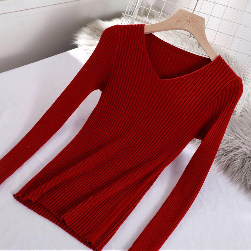Women's V-Neck Basic Sweater